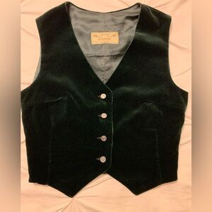 Kiltmaker Dark Green Velvet Vest/waistcoat made in Scotland Hector Russell label